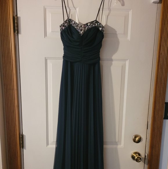 B.Darlin Navy Blue strapless sequined top evening dress size 10 - Picture 2 of 6